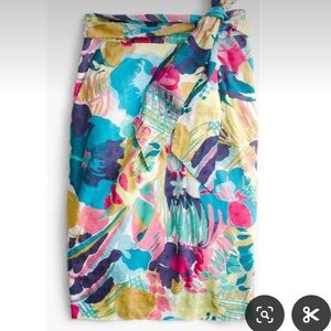 J. Crew Tie-Waist Skirt in Seaside Floral Size 4P
